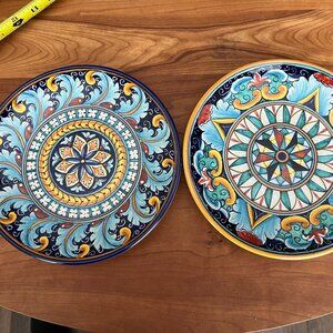 2 Italian Fima Deruta Wall plates - Signed